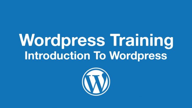 Wordpress Training - Introduction to Wordpress